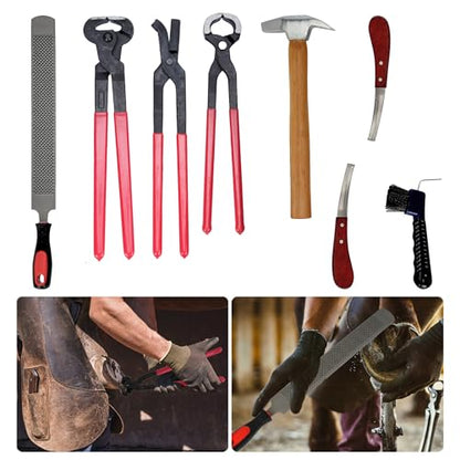 8Pcs Farrier Hoof Tool Kit, Horse Hoof Trimming Tools, For Horses Cattle