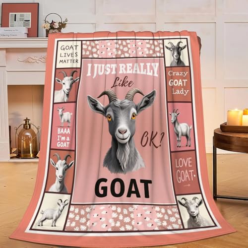 Goat Blanket, Soft Plush Fleece Farm Animal Throw Blanket - Cozy Warm Stuff Blankets Bedding Goat Gifts for Women Girls Kids Adults 40"X50" - color: Goat, size: 50"x40"