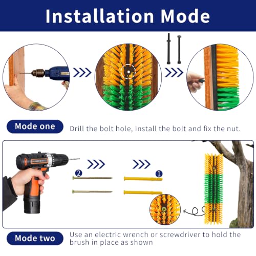 Livestock Scratch Brush Animal Back Scratching Brush for Cow - color: Yellow-Green, size: 4pcs