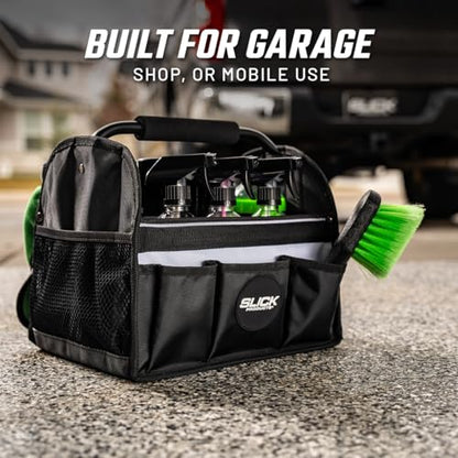 Slick Products Car Detailing Caddy & Organizer Tote - Heavy-Duty Storage