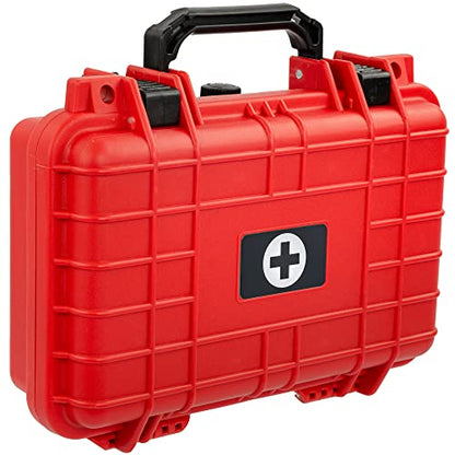 Eylar Medium 11.6 Inch Hard Protective Medical Case EMT First Responder and First Aid Service Storage Box, Waterproof, Dustproof, Shockproof with Foam (Red) - color: Red