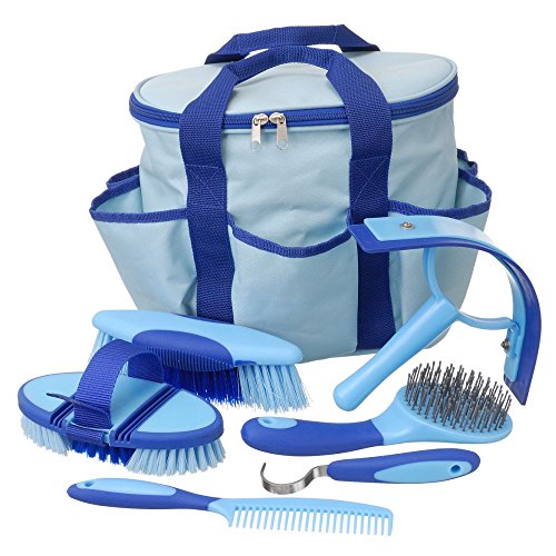 Tough1 Great Grip 6PC Brush Set With Bag Blue - color: Blue