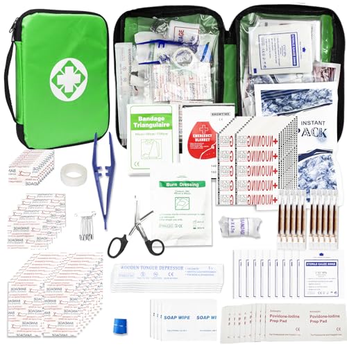 Home-Businesses First-Aid Emergency-Kit for Camping-Car - 300 Pcs Urgent Essential First Aid Kits Refill Supplies with Tourniquet Bandages for Workpalce Green 1st Aid - style: 300Pcs-Green