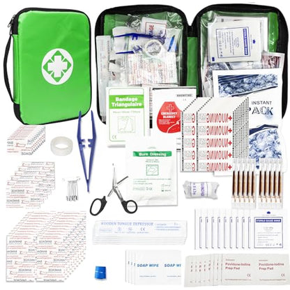 Home-Businesses First-Aid Emergency-Kit for Camping-Car - 300 Pcs Urgent Essential First Aid Kits Refill Supplies with Tourniquet Bandages for Workpalce Green 1st Aid - style: 300Pcs-Green