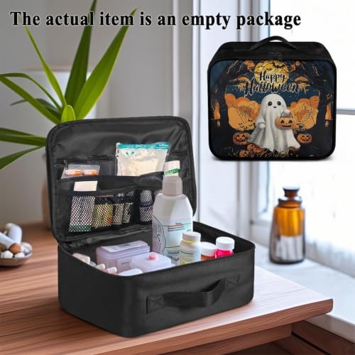First Aid Bag Halloween Ghost Pumpkin Empty Medical Supplies Organizer Bag Portable Trauma Kit for Home Office Kitchen Traveling Camping - color: Halloween Ghost Pumpkin Theme