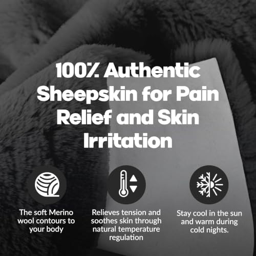 Natural Medical Sheepskin Pad, Non-Slip Back, Charcoal, 17 x 17 in, 2 Pack - color: Charcoal Grey, size: 17x17 Inch (Pack of 2)