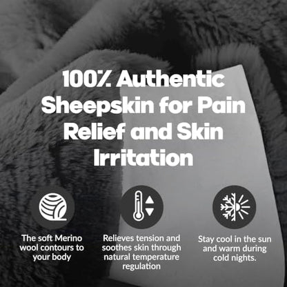 Natural Medical Sheepskin Pad, Non-Slip Back, Charcoal, 17 x 17 in, 2 Pack - color: Charcoal Grey, size: 17x17 Inch (Pack of 2)