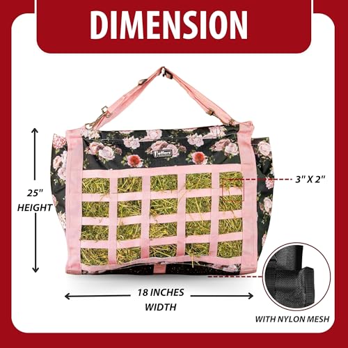 Jeffers Expression Extend Feed Hay Bag for Horses - Rose Garden
