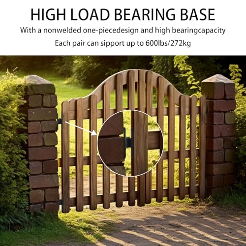 Heavy Duty 304 Stainless Steel Wall Mount Gate Hinges, 4-Pair with 5/8" Hinge Pin, 600LB Capacity for Farm, Metal & Wooden Gates, Wall & Post Mount (Screws & Anchors Included)