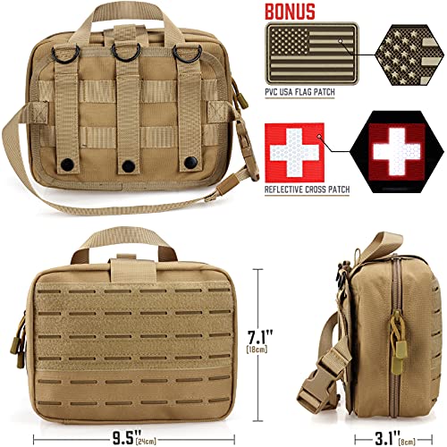 LIVANS Medical Bag, First Aid Bag Empty for Emergency & Trauma Kits - color: Khaki