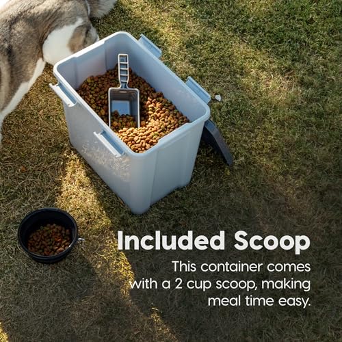 IRIS USA Dog Food Storage Container, Up to 30 lbs, Gray/Dark Gray - color: Gray/Dark Gray