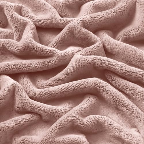 Brookstone Nap Plush Throw Blanket for Couch | Warm & Super Soft Blanket with Unmatched Heavy, Dense, and Ultra-Comfy Throw | Luxurious Drape, Cozying Up on a Sofa, Chair | Blush - color: Blush