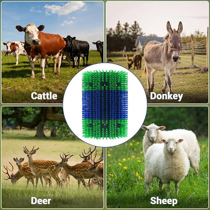 Garvee Livestock Scratch Brushes, Horse Scratcher Full Massage Grooming Brush Kit, Hard Silk Ranch Cow Brush Relieve Itching on the Back of Livestock for Horse Cow Cattle Sheep Pig Goat