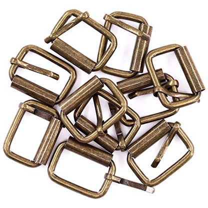 Swpeet 60Pcs 1 Inch / 25mm Heavy Duty Metal Ring Buckle Webbing Belts - color: Bronze, style: Metal Roller Buckles