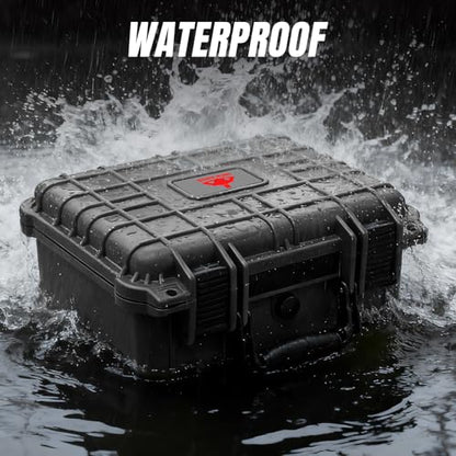 Jack Boss Hard Case,Portable Weather Waterproof Protective Camera Case with Customizable Foam, Fit Use of Drones, Camera, Equipments,Black,update,13.6 x 11.4 x 6 Inch - color: BLACK-UPDATE, size: 13.6x11.4x6 in