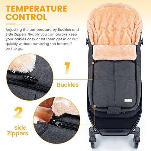Orzbow Stroller Footmuff, Universal Baby Bunting Bag, Weather-Proof Blanket - color: Dark Grey