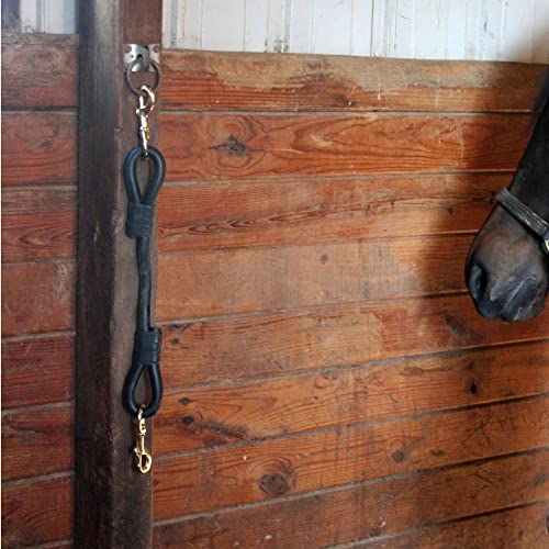 Dura-Tech Extra Heavy Rubber Horse Tie | Shock-Absorbing for Safe Tying | Ideal for Trailers & Stalls | Heavy-Duty Brass Snaps - size: 24"