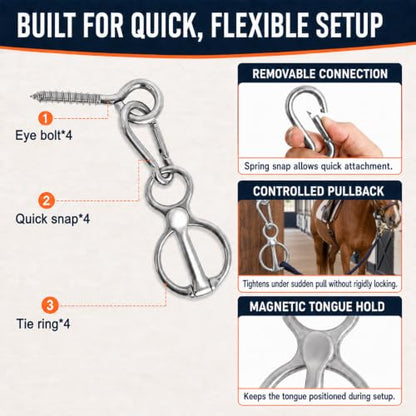 Horse Tie Ring, 304 Stainless Steel Blocker Tie Ring for Horse Supplies - color: Silver