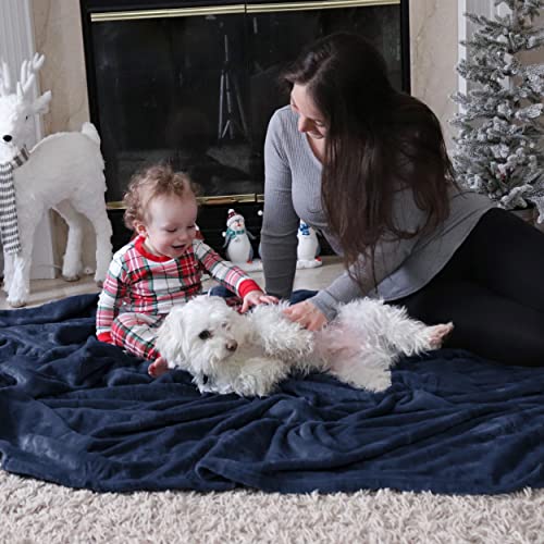 Bedsure GentleSoft Fleece Throw XL Blanket Navy - 300GSM Soft Lightweight Plush Cozy Blankets for Bed, Sofa, Couch, Travel, Camping, 50x70 inches - color: 02 - Navy, size: Throw XL (50" X 70")