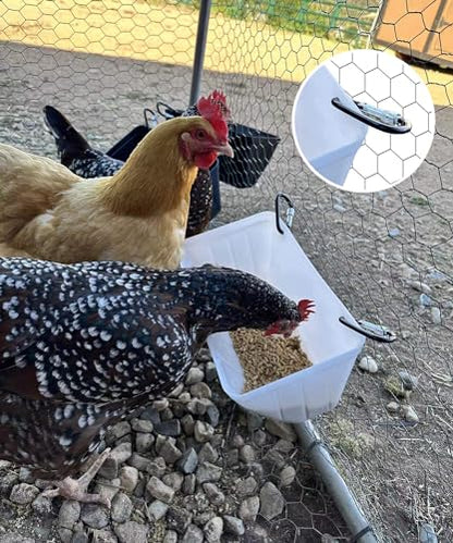 Chicken Feeders, 3 Pack, Duck Feeders and Waterers, Hanging Poultry Water Feeder, Livestock Fence Feeder, Feed Trough and Waterer Bucket with Clips, Blue - color: 3 Pack Blue