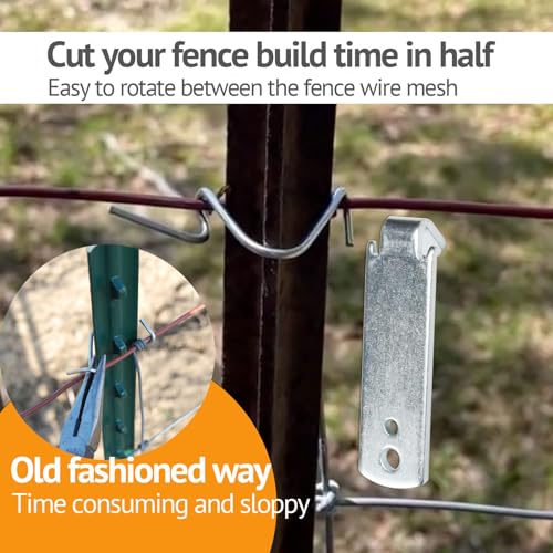 Fence Wire Twister for T Post Clips, Barb Wire Twisting Tool for Fencing Wire, Stainless Steel (5 Pack) - size: 5 PACK