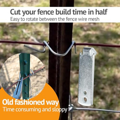 Fence Wire Twister for T Post Clips, Barb Wire Twisting Tool for Fencing Wire, Stainless Steel (5 Pack) - size: 5 PACK