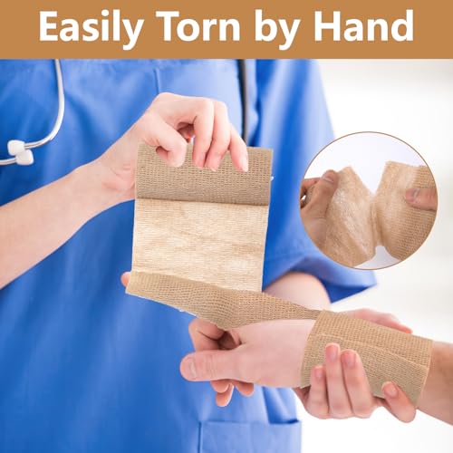 Self Adhesive Bandage Wrap 4 in, Elastic Vet Wrap, Athletic Sports Wraps