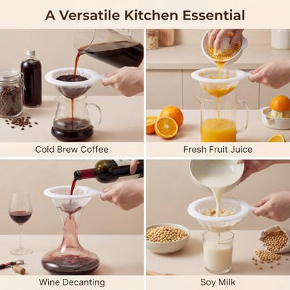 2 Pcs Fine Nylon Mesh Strainer, 100+200 Mesh Ultra Mesh Sieve Mini Kitchen Colander Food Yogurt Mesh Sieve for Filtering Yogurt Juice Milk Honey Coffee Flour