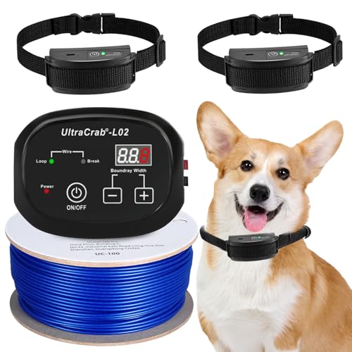 Basic In-Ground Pet Fence - Underground 2 Dog Fence System, Electric Fence for Dogs Waterproof Training 2 Collars for Dog Over 20lb, Wireless Electric Dog Fence System (2 Dog System)