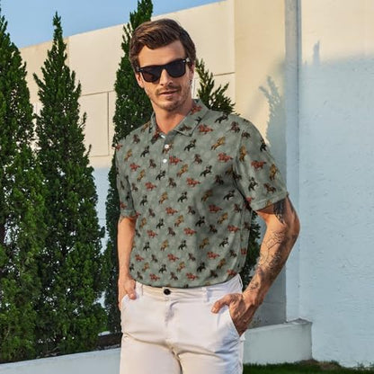 Men‘s Golf Shirt Funny Polo Shirts Short Sleeve Golf Polo Shirts Gifts Print Shirts - color: Style-kdmo2a-3, size: 3X-Large