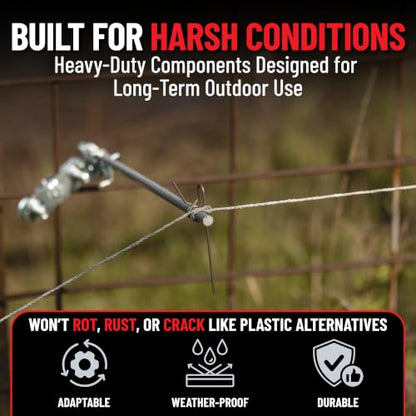 Utilizer Electric Fence Extension Stand-Off Kit – 1/16 Mile T-Post Bundle - size: 30"Rods - 1/16 Mile