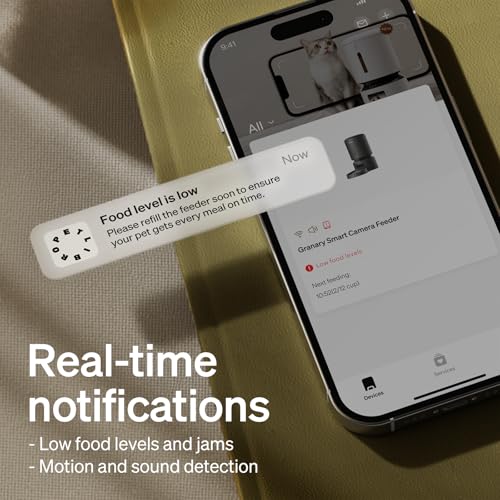 PETLIBRO Automatic Dog Feeder with Camera, Auto Cat Food Dispenser Slow Feeders Dogs Bowl, 1080P HD Video with Night Vision, 5G WiFi with 2-Way Audio, Stainless Steel Slow Food Tray for Small Dogs - color: Black, size: 5L-with Camera & Slow Feed Bowl