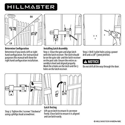 HILLMASTER Sturdy 6" Farm Flip Fence Gate Latch, Barn Door Lock Flip Latch Hardware, Rustic Gate Lock for Cabinet, Shed, Sliding Doors, Matte Black