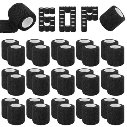 60 Pack Self Adhesive Bandage Wrap 2 Inch X 5 Yard – Black