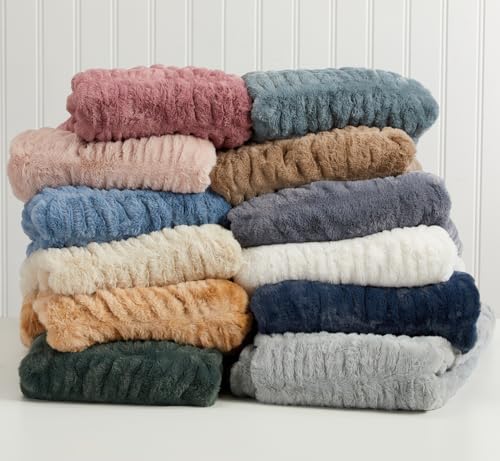 Springtree Home Luxury Micro Plush Throw Blanket | Thick Faux Fur | Dune | Lily Collection | 50" x 60" | Brown Blanket | Ultra Plush - color: Dune, size: 50" x 60" (Medium)