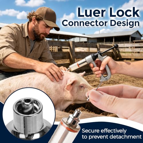 50 mL Semi-Automatic Repeating Livestock Syringe Gun, 5-Gear Adjustable