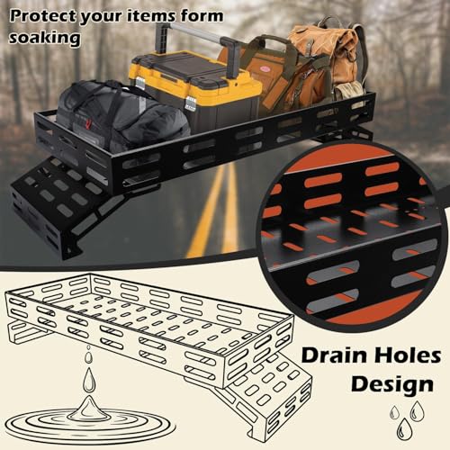 TOPOWN Heavy Duty UTV Overbed Cargo Rack with Adjustable Mounting Brackets