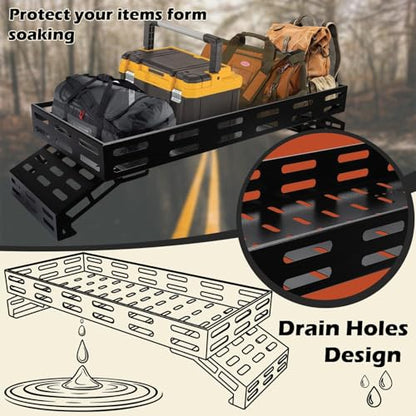 TOPOWN Heavy Duty UTV Overbed Cargo Rack with Adjustable Mounting Brackets