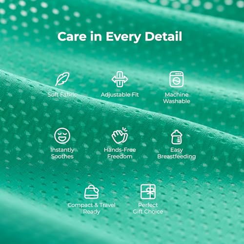Momcozy Baby Wrap Carrier, Easy-On 2-Piece Design, Air Mesh Cooling - color: Air Mesh-Lake Green