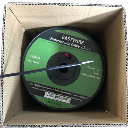 2.5mm 328ft Direct Burial Electric Fence Double Insulated Wire | Electric Fence Double Insulated Underground Hard Cable 100meters - size: 100meters/328ft, style: 2.5mm
