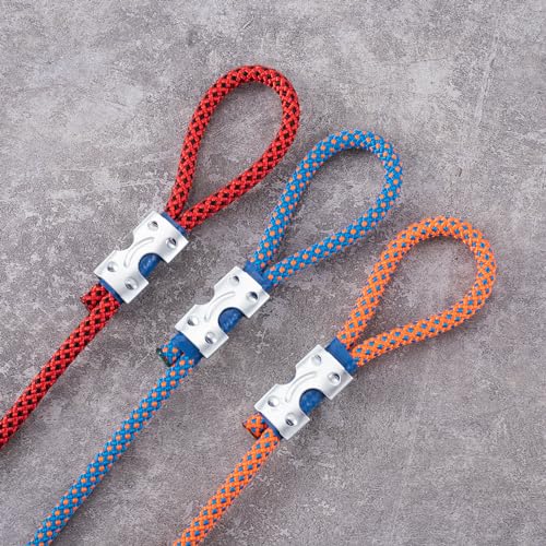 10pcs 1/4" Heavy Duty Double Rope Clamp, Zinc Plated Twisted or Braided Wire Rope Clips, Metal Rope Loop End Clip for DIY Dog Leashes Key Chains Horse Leads Bridle Reins- Silver