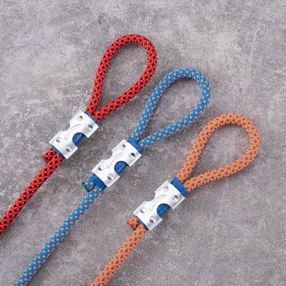 10pcs 1/4" Heavy Duty Double Rope Clamp, Zinc Plated Twisted or Braided Wire Rope Clips, Metal Rope Loop End Clip for DIY Dog Leashes Key Chains Horse Leads Bridle Reins- Silver