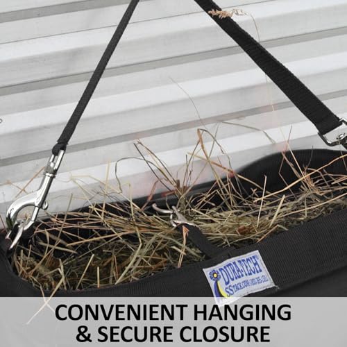 Schneiders Waste-Not Hay Bags | Durable 900D PVC | Easy Hanging with Floating Snap Top | Secure Strap Closure for Stable Feeding | 1 to 2 Flakes | Color Navy - color: Navy, style: 1 to 2 Flakes