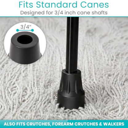 Vive Cane Tips (Set of 2) - Heavy Duty 3/4 inch Replacement Rubber Foot - style: 3/4 inch (2 pack)