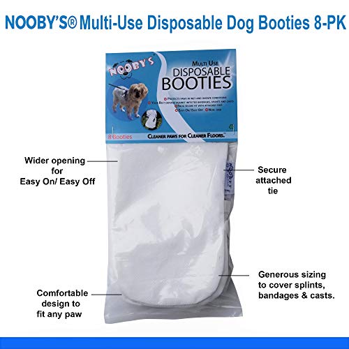 Wound Recovery Dog Boot 8-Pack by Nooby's, Protects Wounds, Bandages and medications Indoors and During Short Walks Outside. Medical Dog Booties for Maximum Wound Protection: (M 2.5" - 3.5" Width) - size: M: Width 2.5" - 3.5"