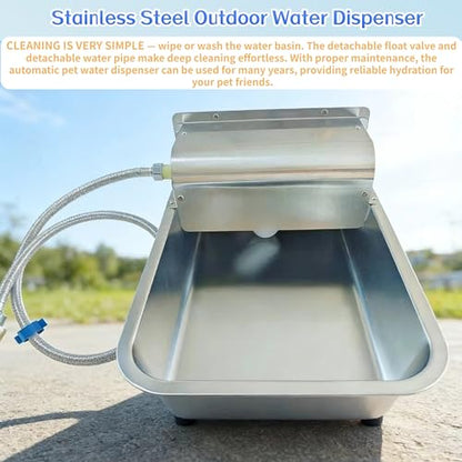 Stainless Steel Automatic Dog Water Dispenser,Adjustable Float Valve - size: Large - Adjustable Water Level