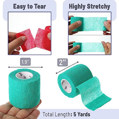 Mr. Pen- Self Adhesive Bandage Wrap, 2" x 5 Yards, 6 Pack - color: Midnight, size: 2" x 5 Yards, 6 Pack