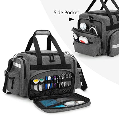 Damero Professional Medical Bag Empty, First Responder Trauma Bag, Gray - color: Gray