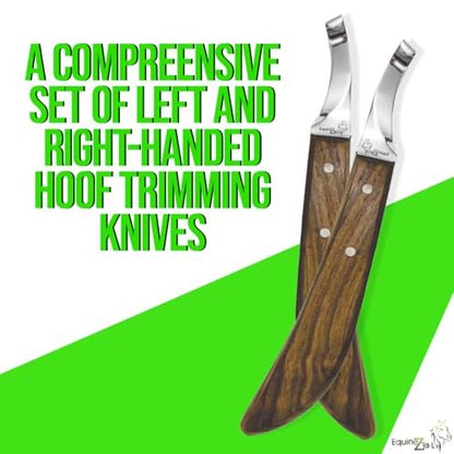 Farrier Hoof Knives Set–Professional Left & Right Handed Hoof Trimming Knives with Razor Sharp Stainless Steel Blades,Ergonomic Design for Precision Hoof Care for Farriers&Equestrians