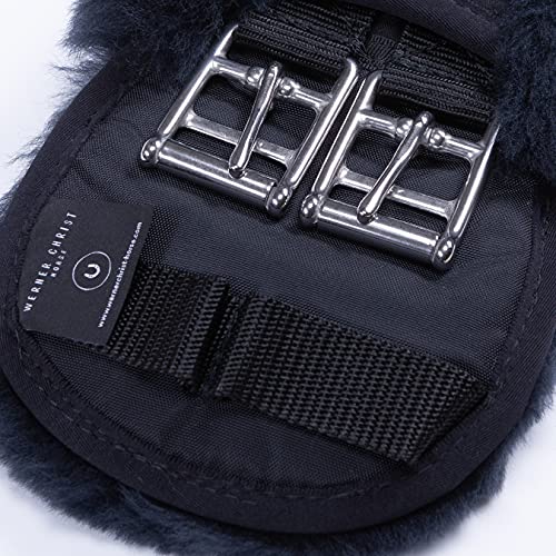 Werner Christ Horse Contour Girth Dressage Anthracite, Made of Real Sheepskin in Charcoal Black, Size 85cm - color: negro-gris, size: 85cm